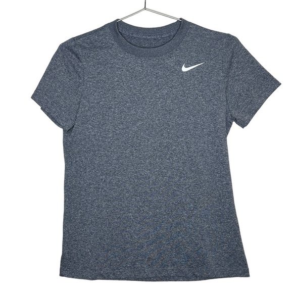 THE Nike Tee Heather Blue Basic Dri Fit Athleisure Crew Neck - Picture 1 of 7